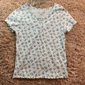 Girls 10-12 art class floral shirt